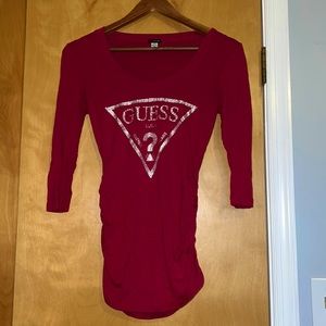 Guess three-quarter sleeve top with side ruching